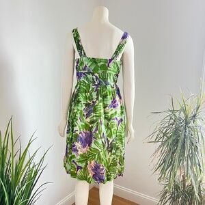 Tropical print halter top dress
